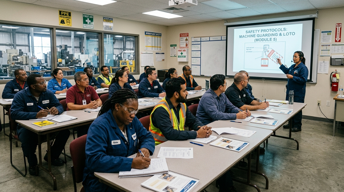 操作方法のレクチャーに真剣に耳を傾ける現地スタッフ